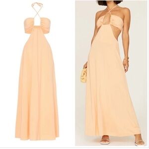 Rosetta Getty Ruched Cutout Maxi Dress